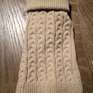 Cozy Cable Knit Dog Sweater - Beige